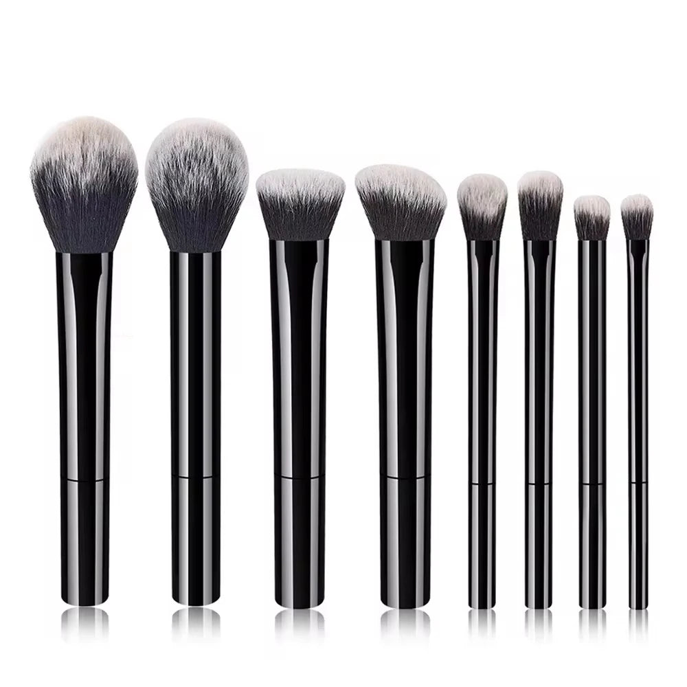 8pcs Pro Easy to Clean, Makeup Brush Set - Soft, Premium Synthetic Hair, Cruelty-Free, Foundation, Blush, Eyeshadow